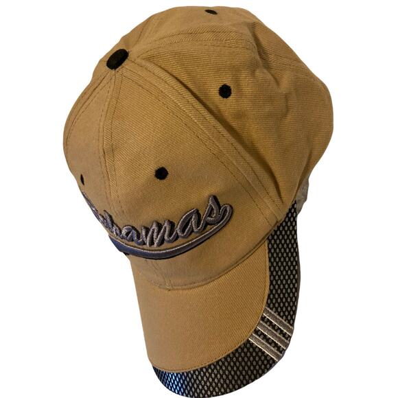 Dorsett Tees Mens Tan Bahamas Embroidered Adjustable Ball Cap One Size Unisex - Picture 3 of 6